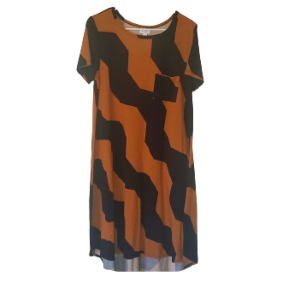 LulaRoe size Medium A-Line Casual Dress Crew Neck.‎ Black & Brown - Picture 1 of 6